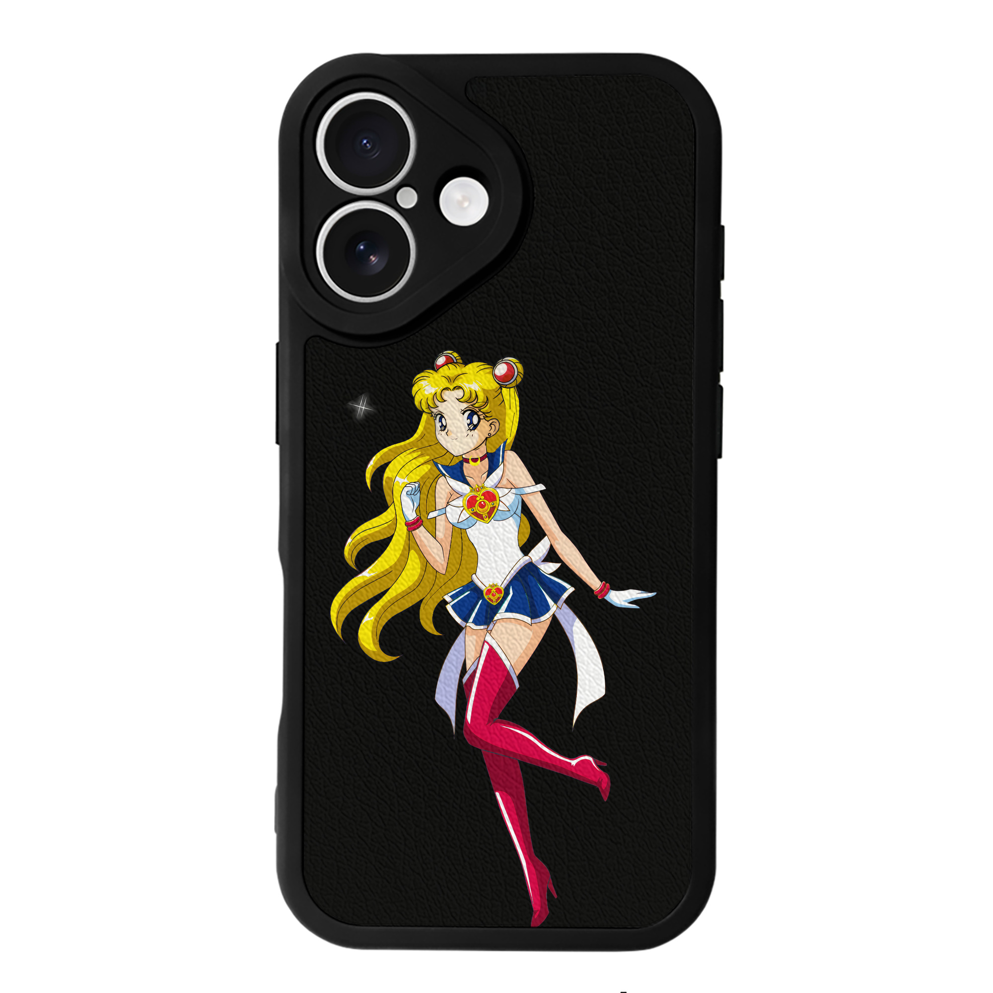 （画像用） 美少女戦士セーラームーン 月野 うさぎ つきの うさぎ Sailor Moon Tsukino Usagi 【iPhone 16シリーズ対応】シリコンスマホケース（レザー調） 材質：シリコン